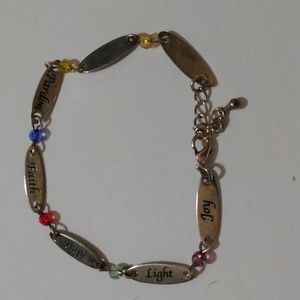 Bracelet, silver and beads.